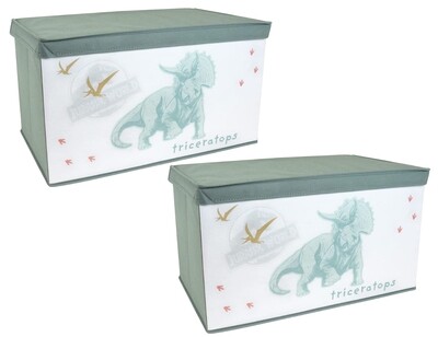 JURASSIC WORLD - Lot de 2 coffres à jouets pliables