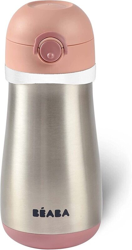 Gourde inox avec poignée amovible 350 mL rose