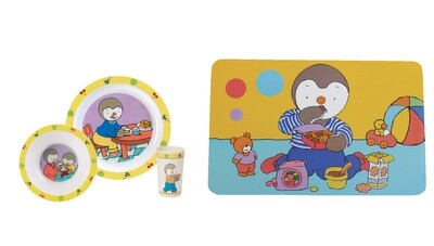 T'CHOUPI - Ensemble repas + set de table