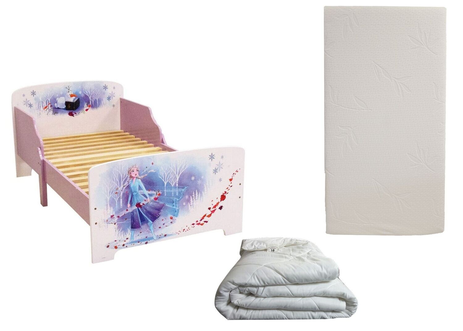 DISNEY REINE DES NEIGES - Lit pour enfant 140x70 cm avec sommier et matelas  droit inclus + couette 100x135 cm