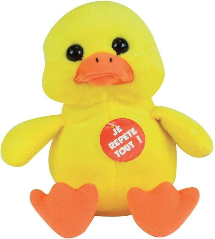 Peluche canard interactive +/- 16 cm
