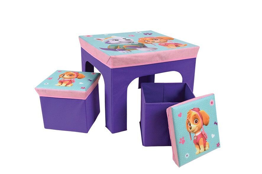 PAT'PATROUILLE STELLA - Table + 2 tabourets de rangement pliable