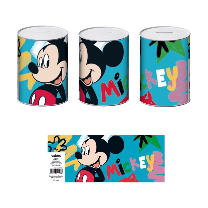 DISNEY MICKEY - Tirelire en métal 7,5 x 7,5 x 10 cm