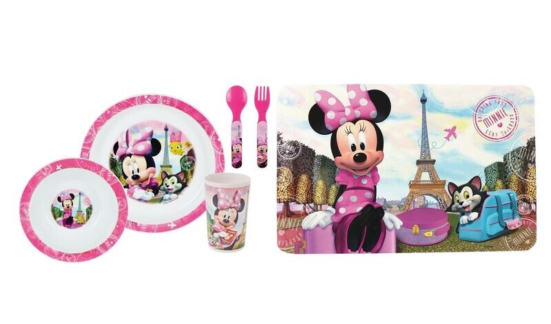 DISNEY MINNIE - Ensemble repas avec couverts + set de table