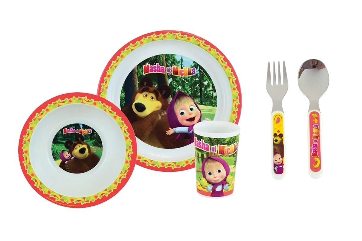 MASHA ET MICHKA - Ensemble repas lunch 3 pièces et 2 couverts