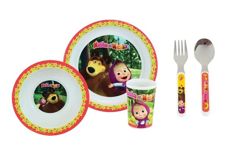 MASHA ET MICHKA - Ensemble repas lunch 3 pièces et 2 couverts