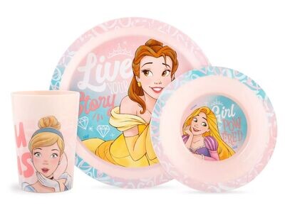 DISNEY PRINCESSES - Ensemble repas (assiette, bol, verre)