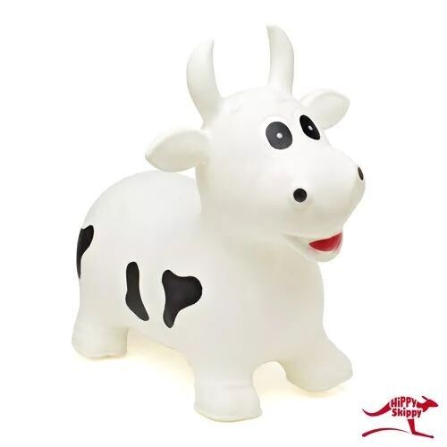 Porteur sauteur gonflable vache blanche