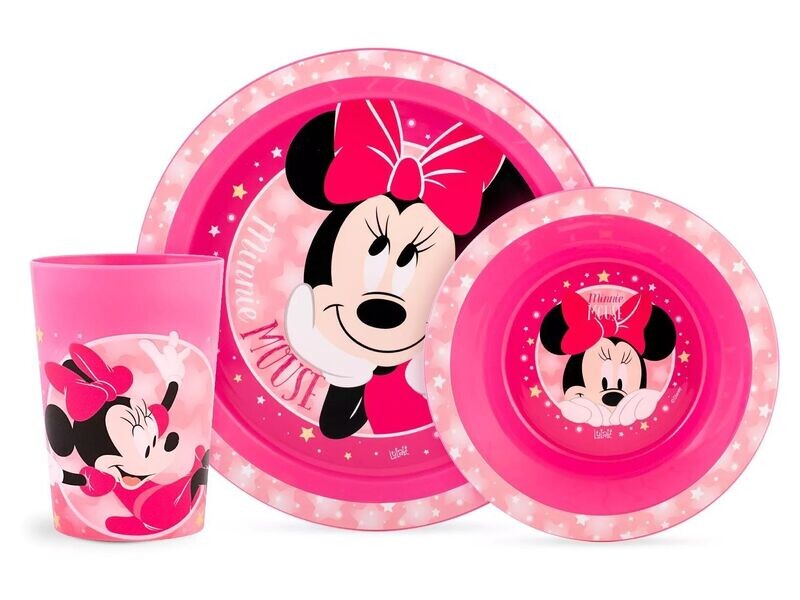 DISNEY MINNIE - Ensemble repas (assiette, bol, verre)