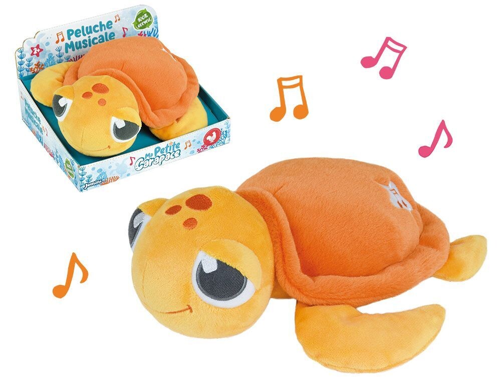 MA PETITE CARAPACE - Peluche musicale 25 cm 024194 - Orange