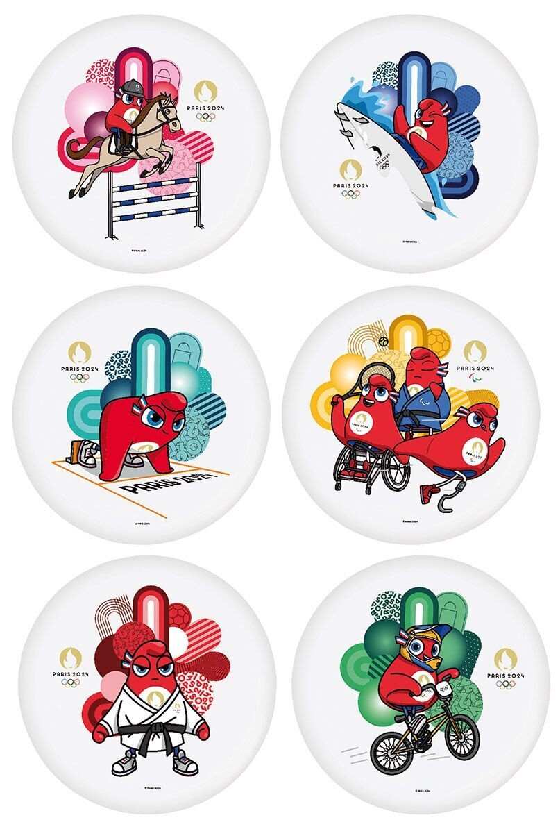 JEUX OLYMPIQUES PARIS 2024 - 6 Assiettes pique-nique 20 cm
