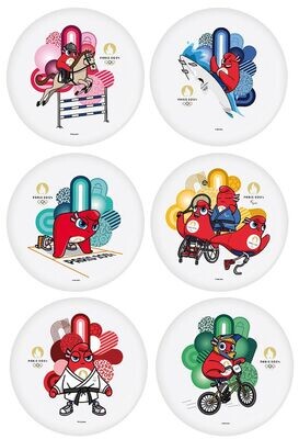 JEUX OLYMPIQUES PARIS 2024 - 6 Assiettes pique-nique 20 cm