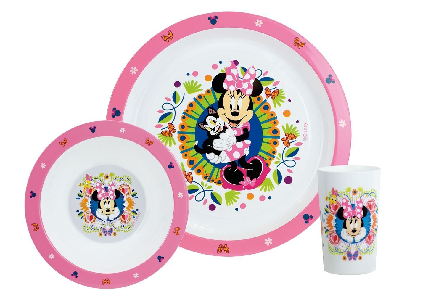 DISNEY MINNIE FLOWERS  - Ensemble repas (assiette, bol, verre)