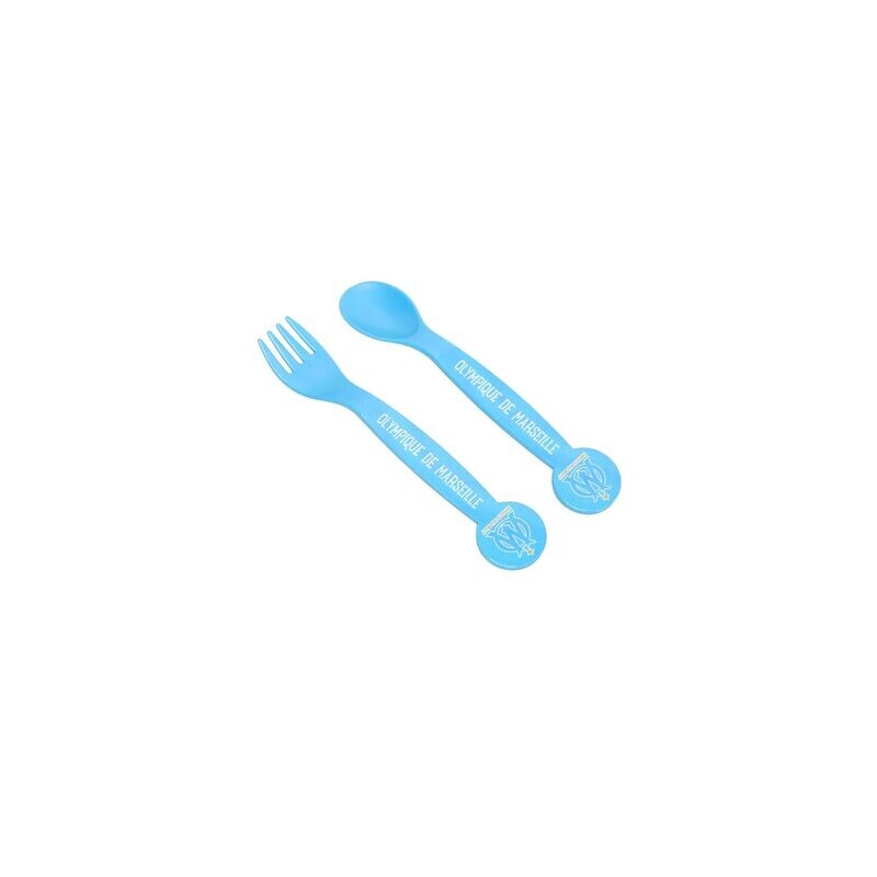 OM OLYMPIQUE DE MARSEILLE - Lot de 2 couverts  (cuillère et fourchette)