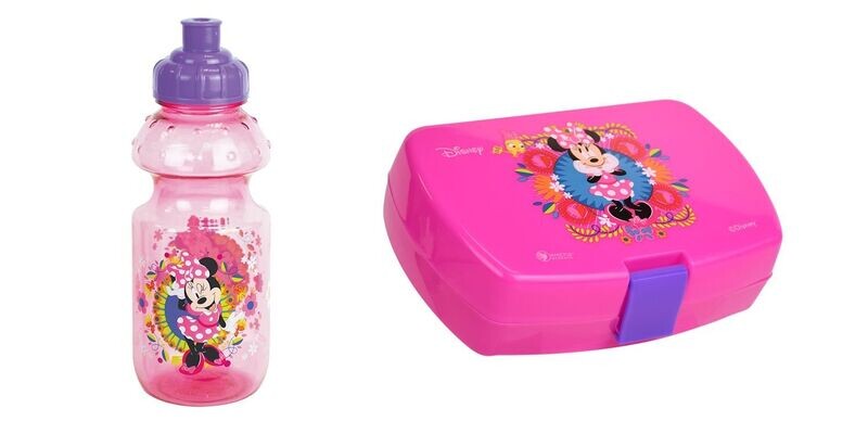 DISNEY MINNIE FLOWERS - Lot gourde, boite goûter