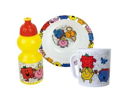 MONSIEUR MADAME - Lot vaisselle pour enfant avec bol, gourde et mug