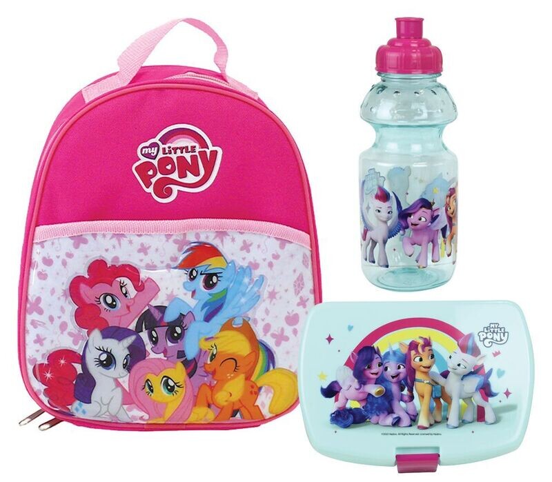 MY LITTLE PONY - Lot vaisselle pour enfant avec 1 gourde, 1 boite gouter et 1 sac à dos isotherme 5L