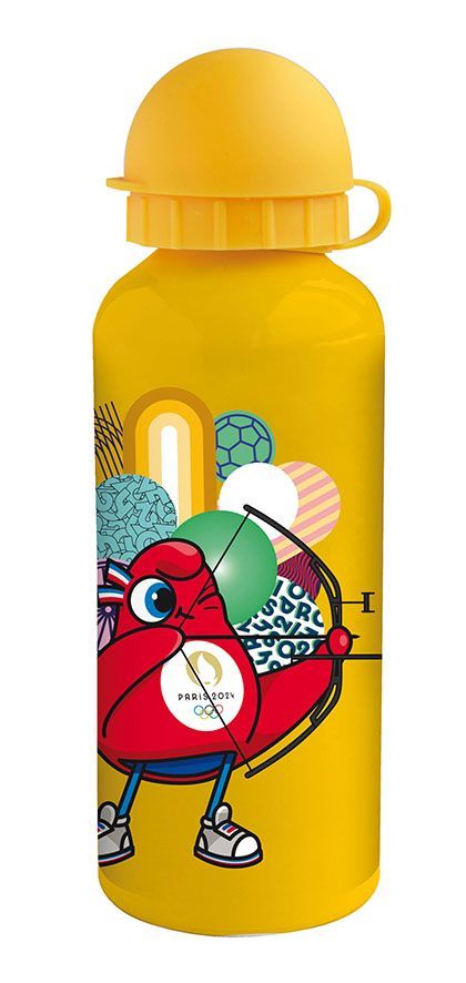 JEUX OLYMPIQUES PARIS 2024 - Gourde aluminium 500 mL, Couleur: Jaune