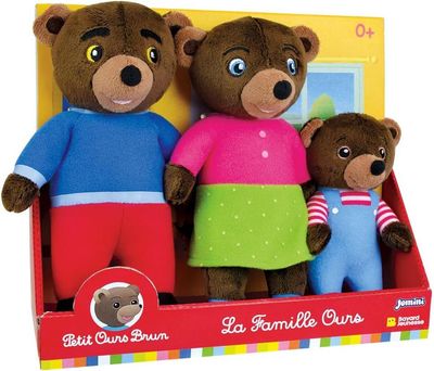 PETIT OURS BRUN - Coffret famille 3 peluches 19 cm