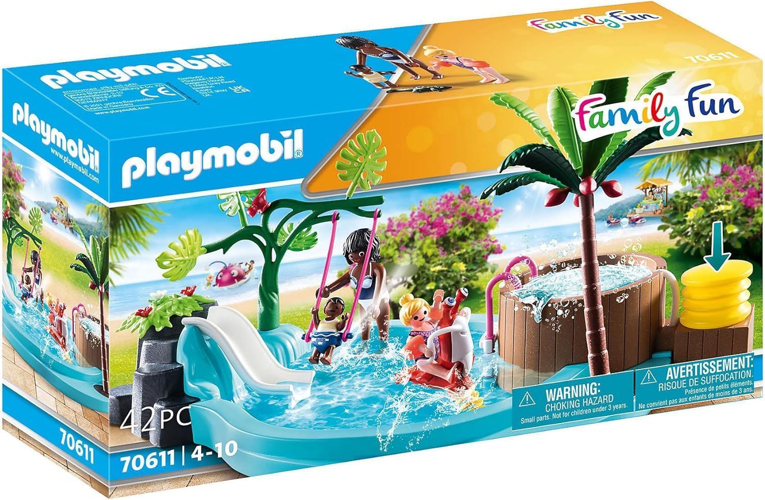 PLAYMOBIL - 70611 Piscine pour enfants avec tobogan