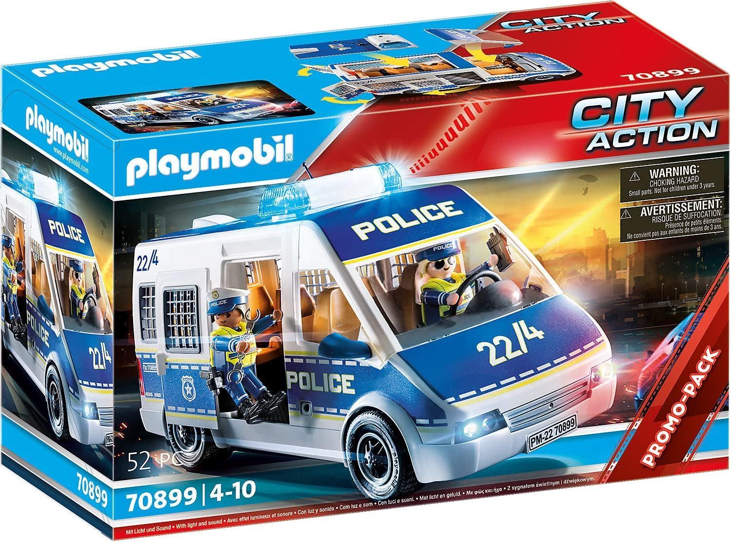 PLAYMOBIL - 70899 Fourgon de police avec effets lumineux et sonores