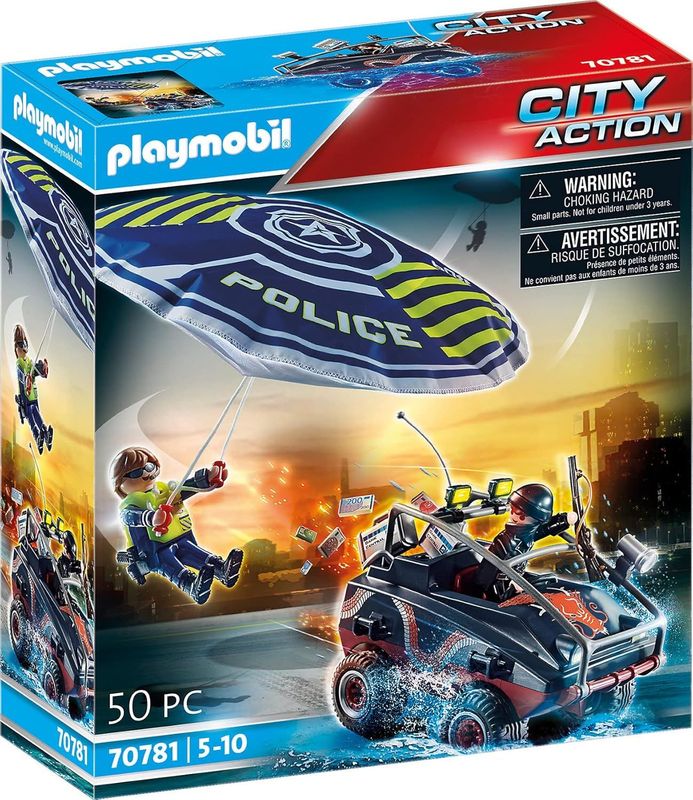PLAYMOBIL - 70781 Policier parachutiste et bandit en quad PLAYMOBIL - 70781 Policier parachutiste et bandit en quad