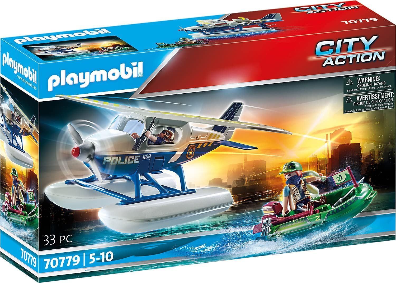 PLAYMOBIL - 70779 Hydravion de police et bandit
