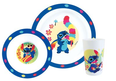 DISNEY LILO ET STITCH - Ensemble repas 3 pièces (assiette,bol, verre)