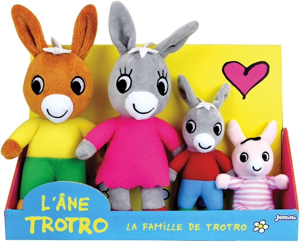 TROTRO - Coffret famille 4 peluches 24 cm