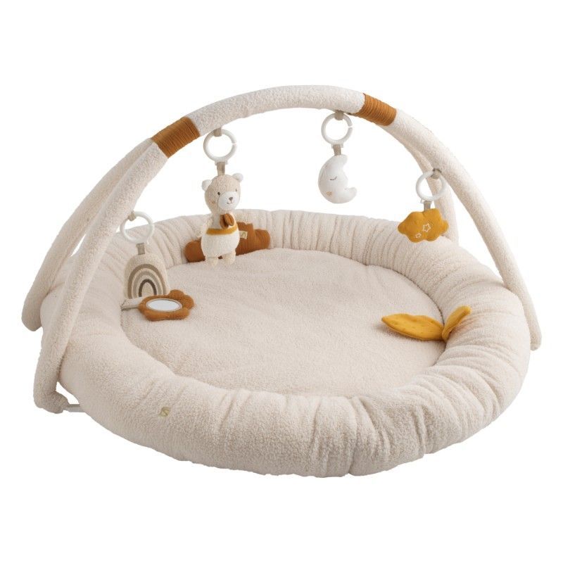Tapis d'éveil rond en bouclette coton bio - PETIT SOLEIL Tapis d'éveil rond en bouclette coton bio - PETIT SOLEIL