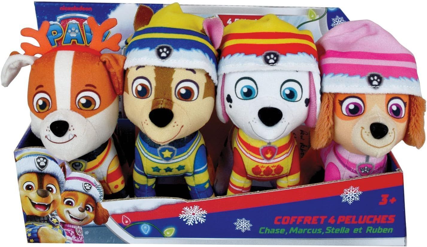 PAT'PATROUILLE - Coffret 4 peluches 12 Cm Chase, Marcus, Ruben Et Stella PAT'PATROUILLE - Coffret 4 peluches 12 Cm Chase, Marcus, Ruben Et Stella