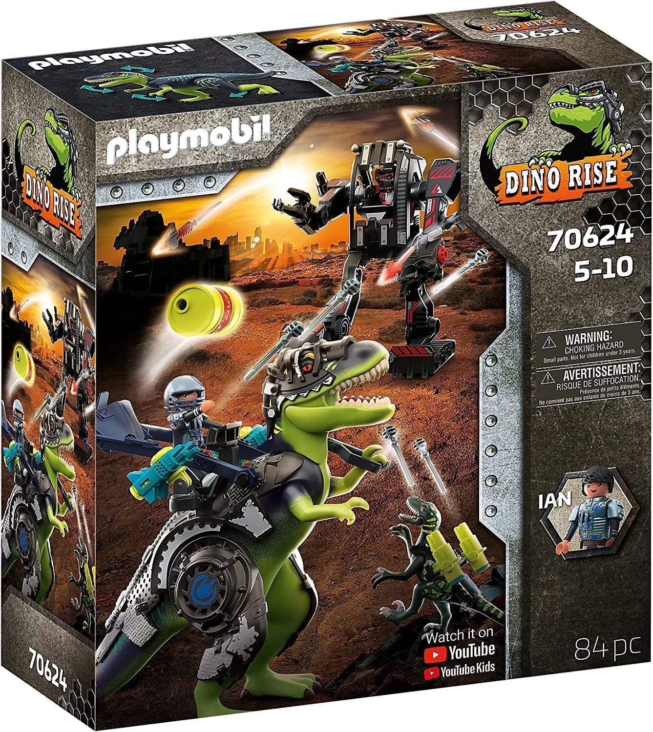 PLAYMOBIL - 70624 Tyrannosaure et robot géant PLAYMOBIL - 70624 Tyrannosaure et robot géant