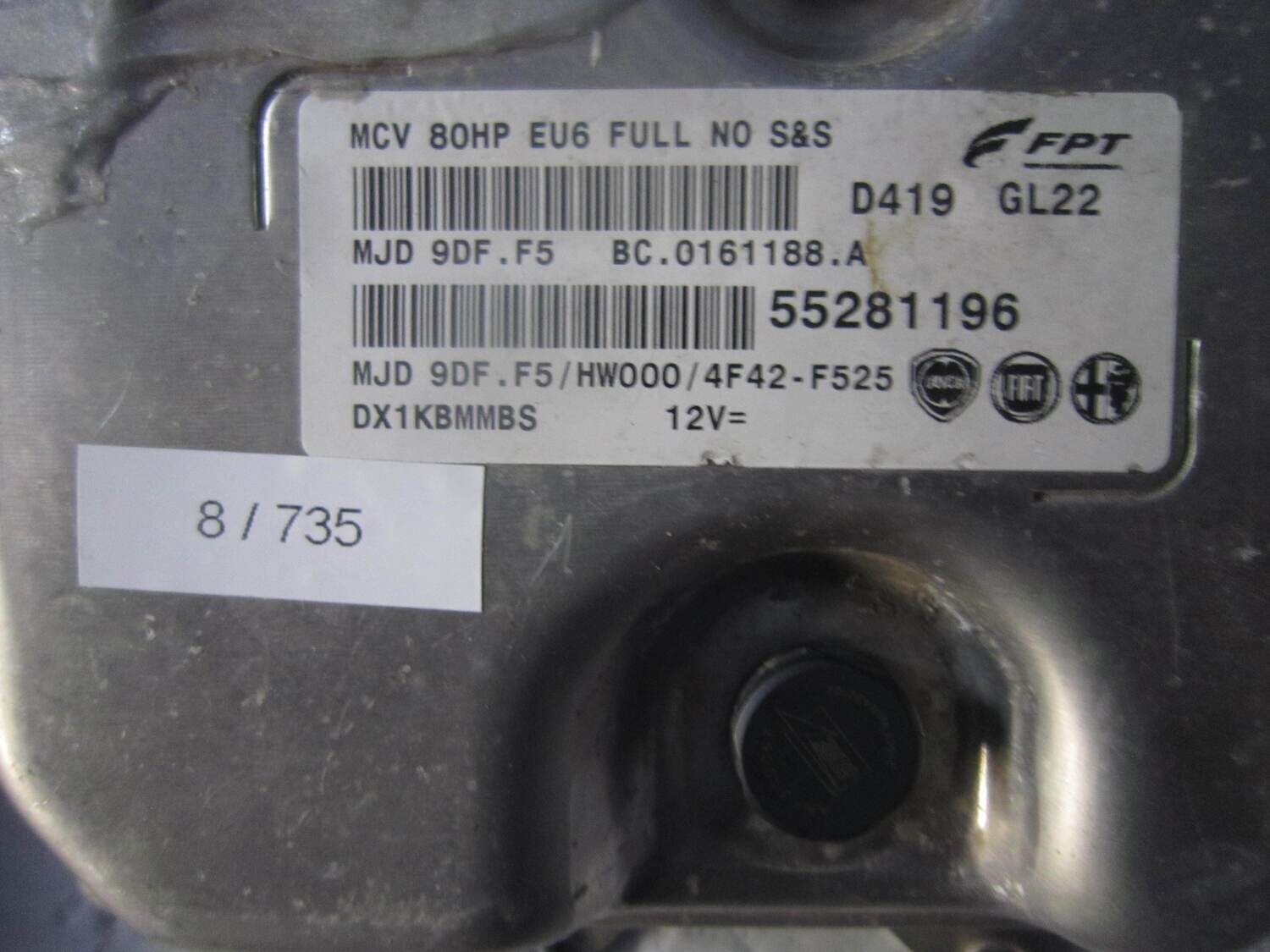 8-735 Centralina Motore Magneti Marelli 55281196   MJD 9DF.F5 BC.0161188.A MCV 80HP EU6 FULL NO S&S HW000/4F42-F525 ALFA ROMEO / FIAT / LANCIA DIESEL VARIE