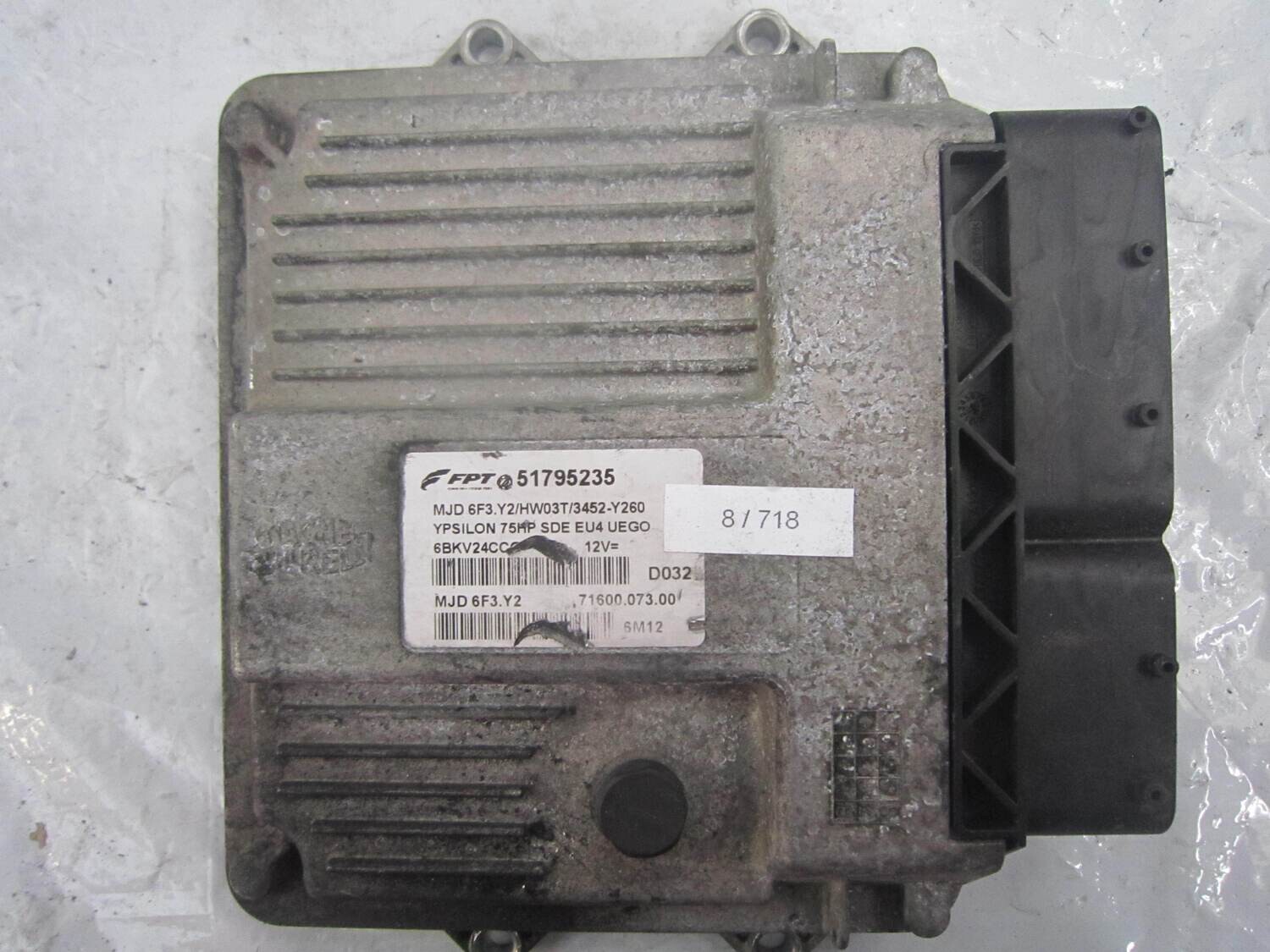 8-718 Centralina Motore Magneti Marelli 51795235   71600.073.00 MJD 6F3.Y2 YPSILON 75HP SDE EU4 UEGO  ALFA ROMEO / FIAT / LANCIA DIESEL YPSILON