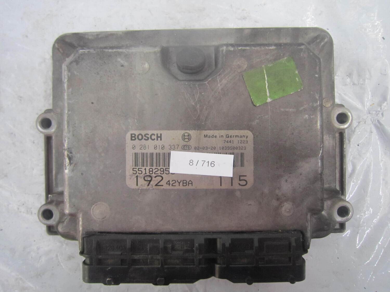 8-716 Centralina Motore Bosch 0 281 010 337 0281010337 55185364 1039S00956 192 42AAA 115  ALFA ROMEO / FIAT / LANCIA DIESEL STILO