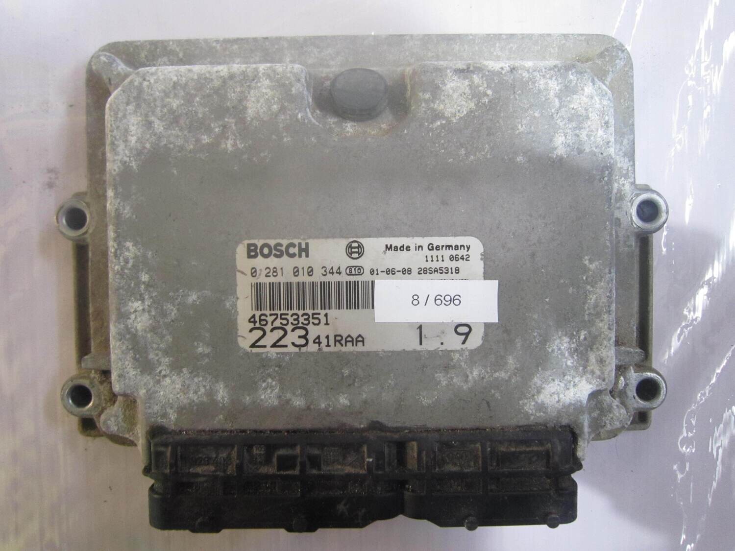 8-696 Centralina Motore Bosch 0 281 010 344 46753351 28SA5318 22341RAA  ALFA ROMEO / FIAT / LANCIA DIESEL DOBLO' 1.9