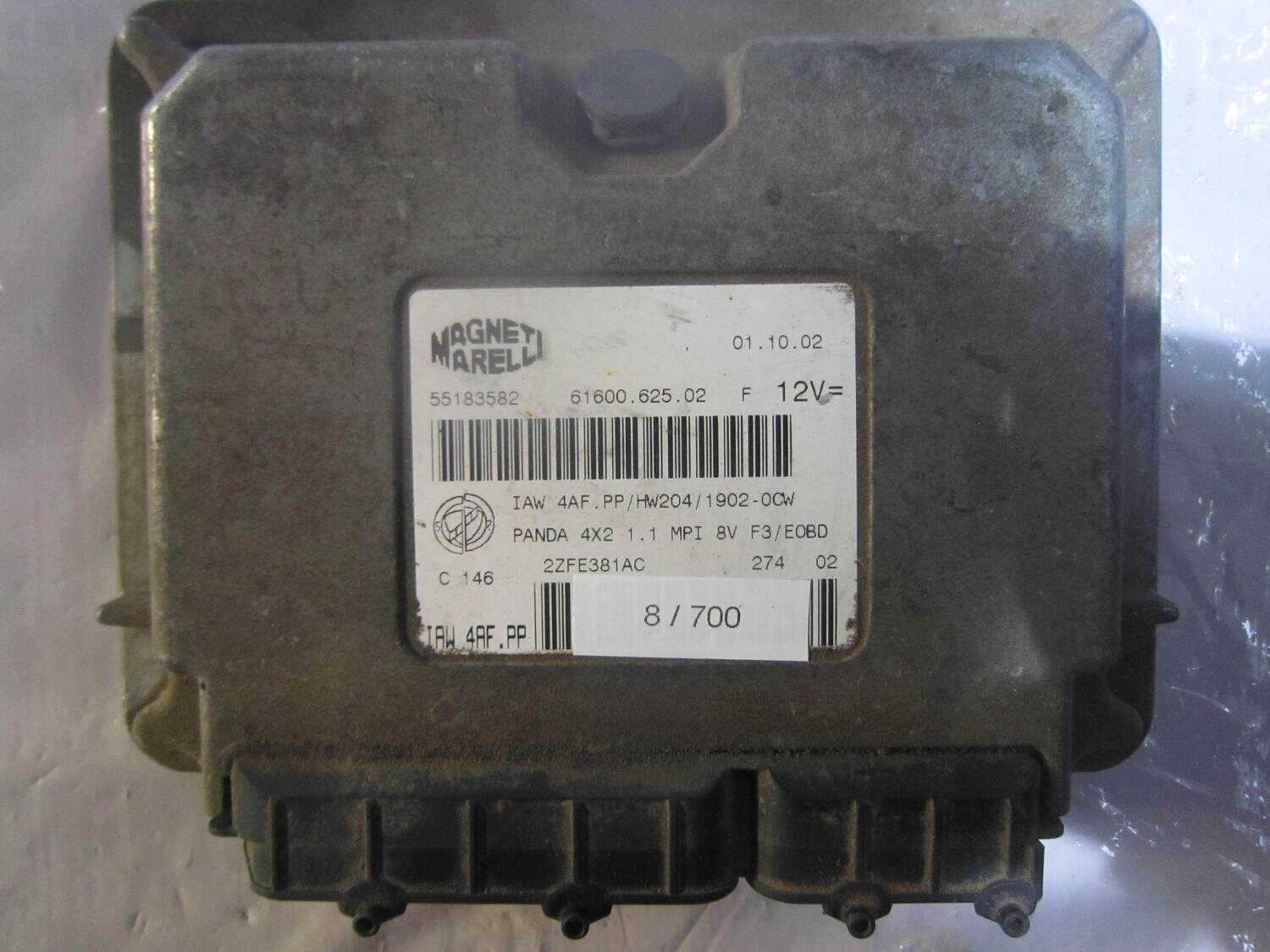 8-700 Centralina Motore Magneti Marelli 55183582 61600.625.02  IAW 4AF.PP HW204/1902-OCW ALFA ROMEO / FIAT / LANCIA Benzina PANDA