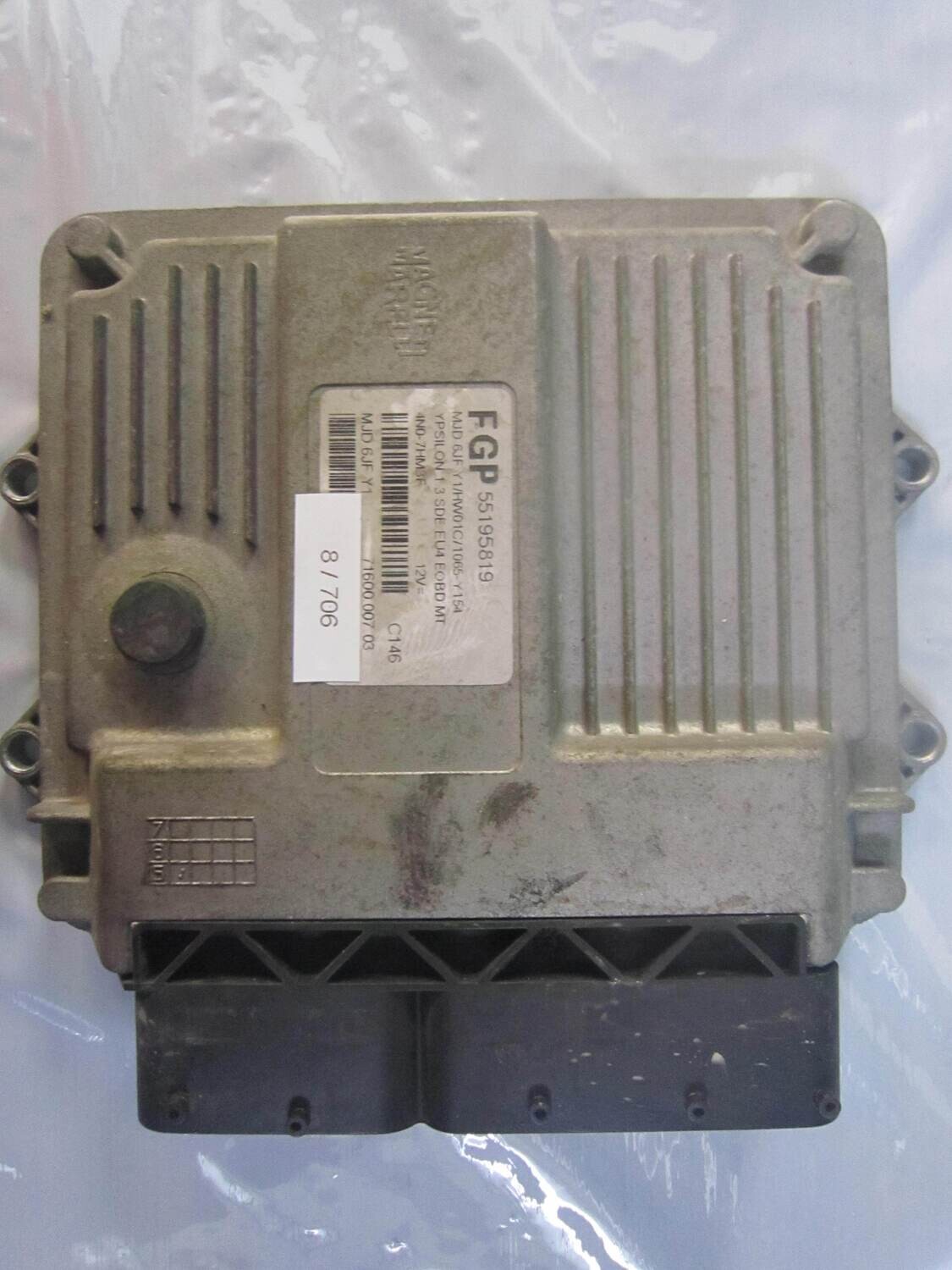 8-706 Centralina Motore Magneti Marelli 55195819   MJD 6JF.Y1  71600.007.03 HW01C/1065-Y154 ALFA ROMEO / FIAT / LANCIA DIESEL YPSILON