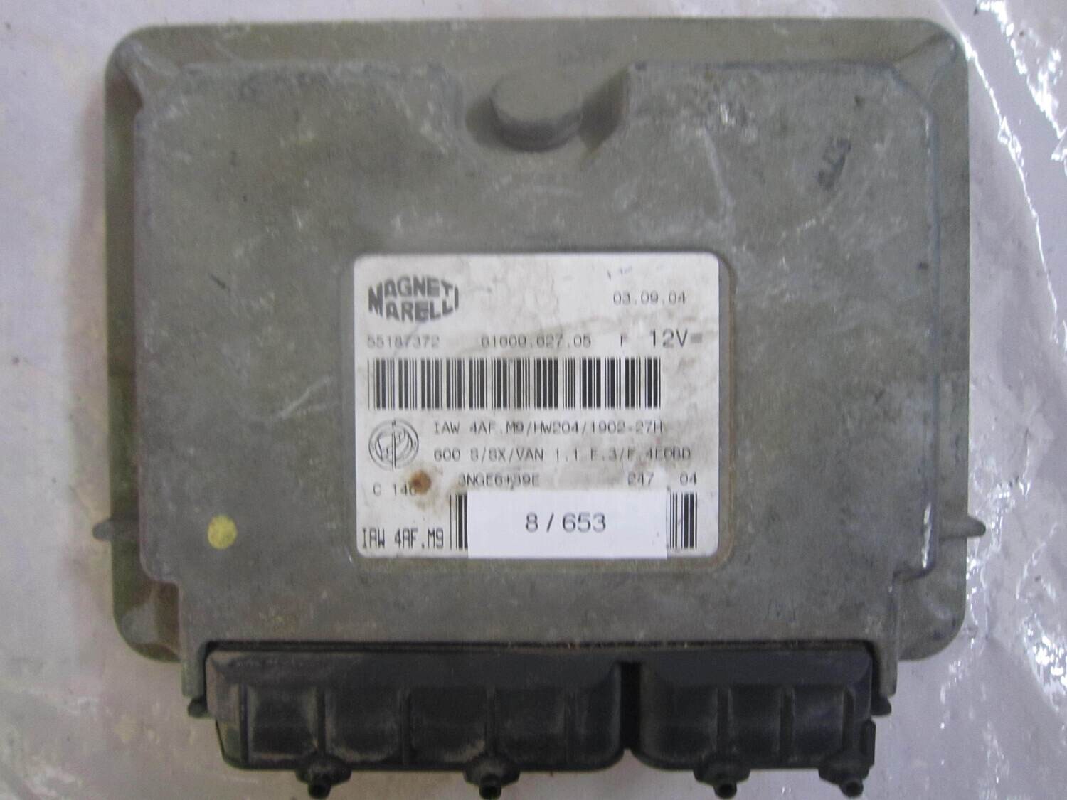 8-653 Centralina Motore Magneti Marelli 55187372 IAW 4AF.M9 HW204/1902-27H ALFA ROMEO / FIAT / LANCIA Benzina 600 1.1