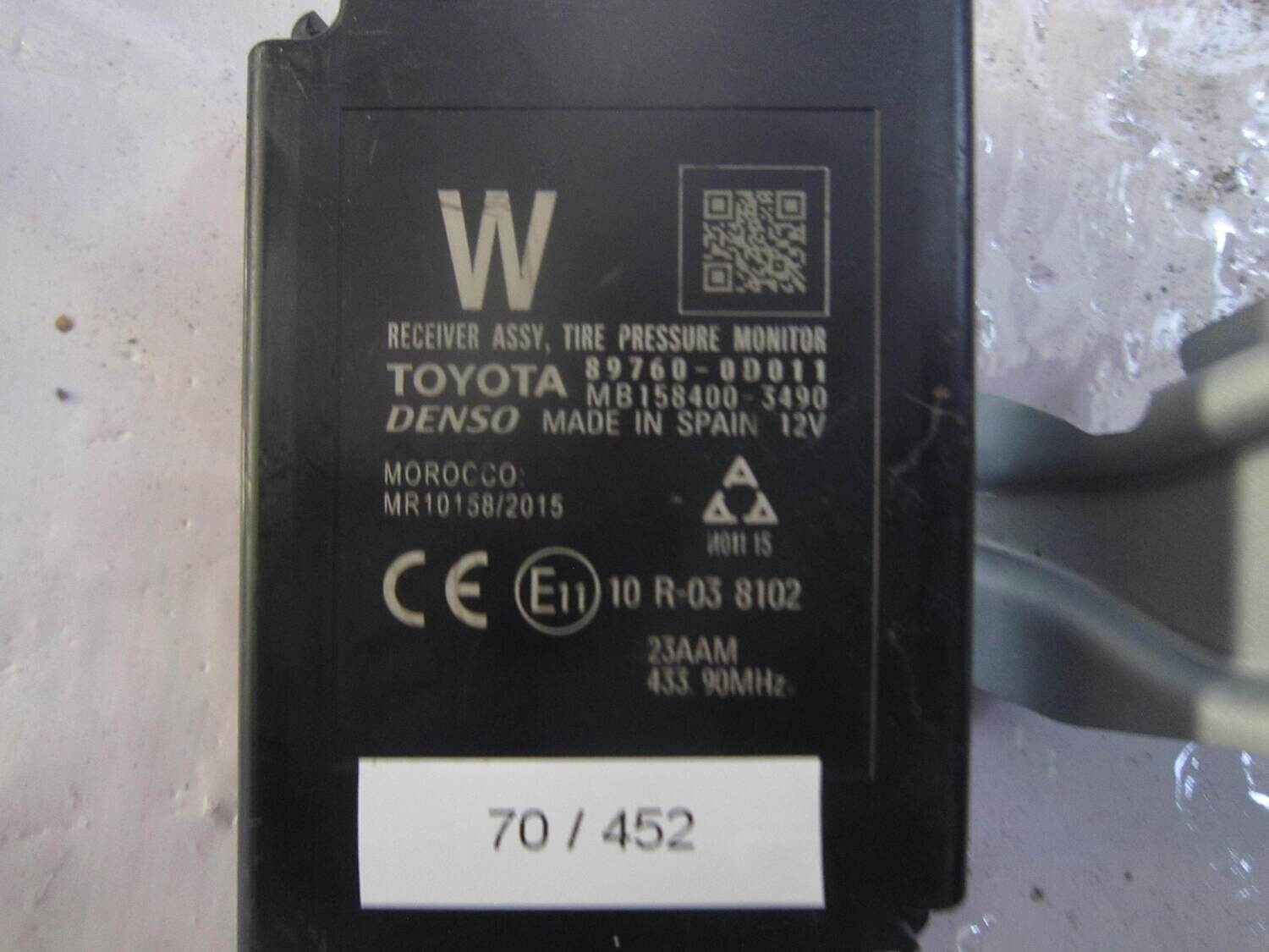 70-452 Modulo Di Controllo Denso 89760-00011 8976000011 MB8158400 3490 MB81584003490 TOYOTA Ibrida YARIS