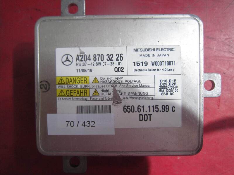 70-432 Centralina Fari Mitsubishi A204 870 32 26 A2048703226 650.61.115.99 C 6506111599C Q02 HW 07-42 SW 07-28-01 Mercedes GLK