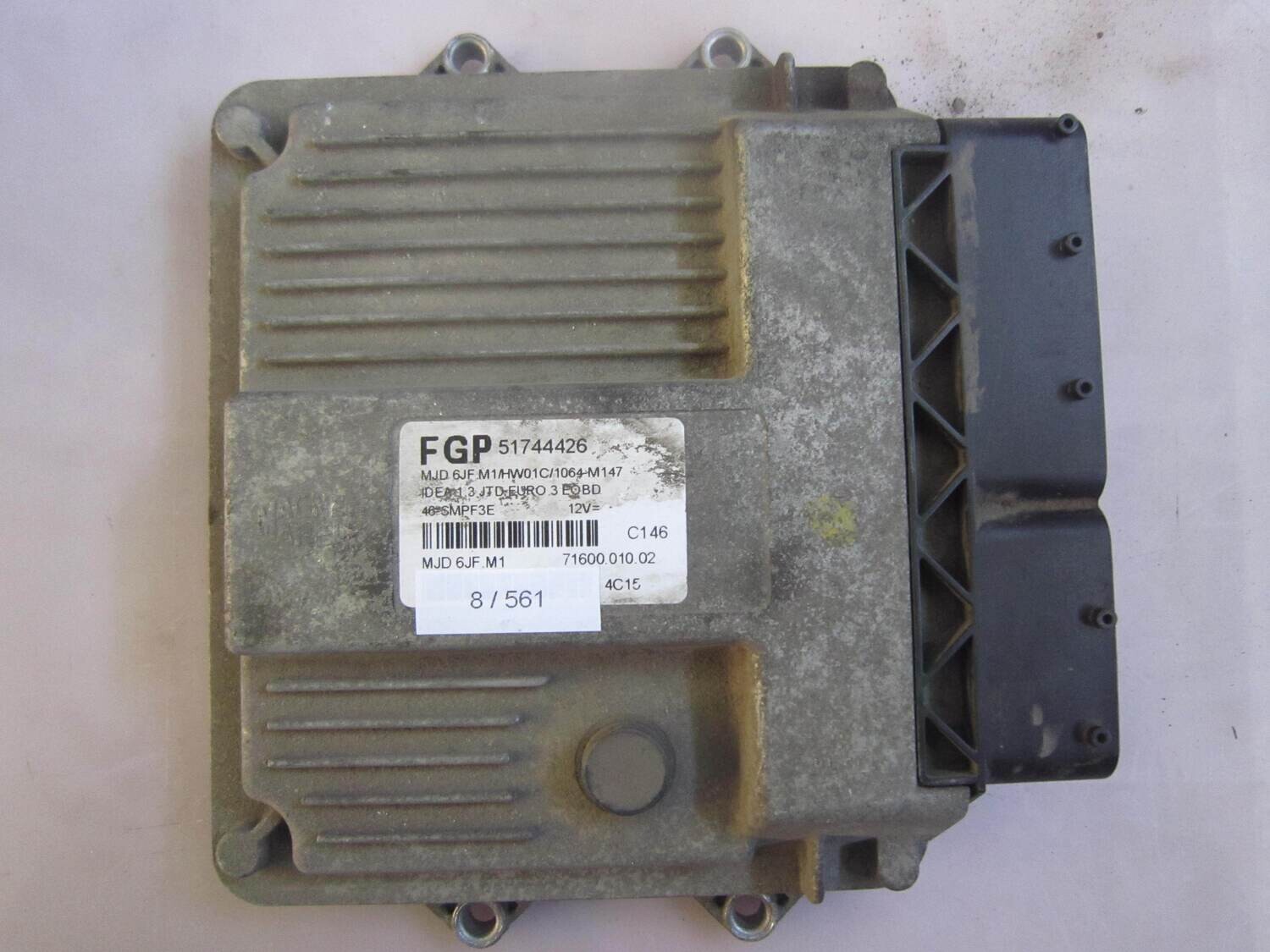 8-561 Centralina Motore Magneti Marelli 51744426 MJD 6JF.M1 MJD6JFM1 71600.010.02 HW01C/1064-M147 ALFA ROMEO / FIAT / LANCIA Diesel IDEA 1.3