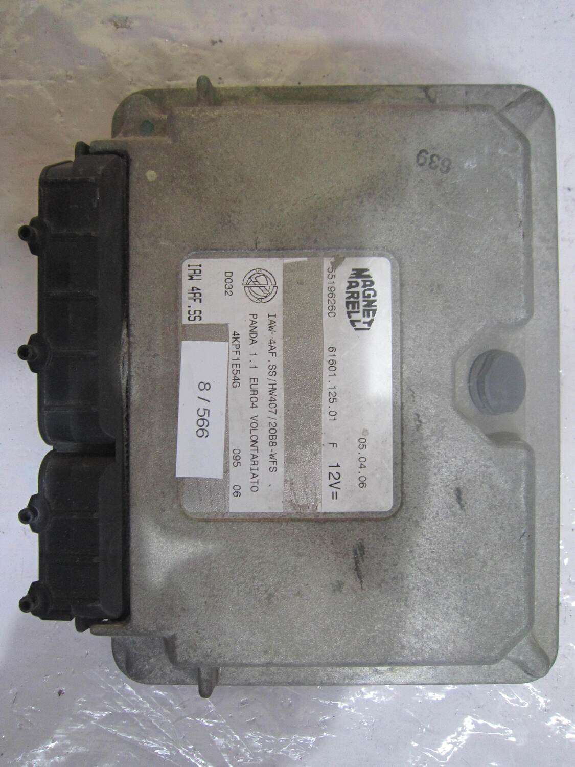 8-566 Centralina Motore Magneti Marelli 55196260 61601.125.01 6160112501 IAW 4AF.SS ALFA ROMEO / FIAT / LANCIA Benzina PANDA 1.1