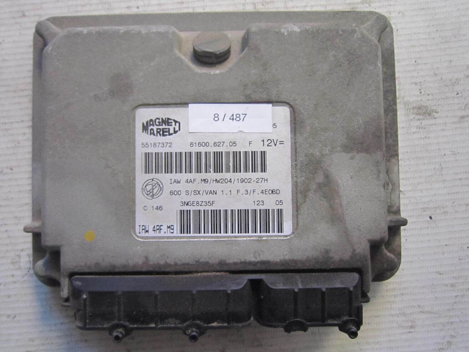8-487 Centralina Motore Magneti Marelli 55187372 61600.627.05 6160062705 IAW 4AF.M9 HW204/1902-27H ALFA ROMEO / FIAT / LANCIA Benzina 600 1.1