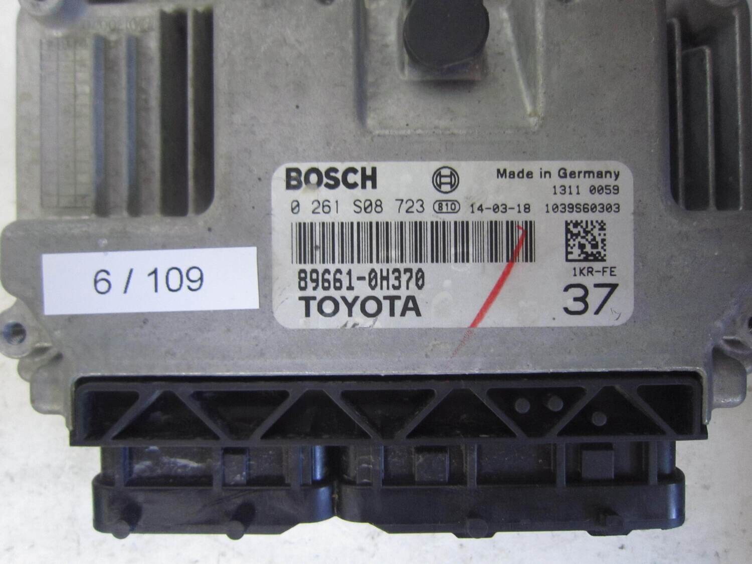 6-109 centralina motore bosch 0 261 s08 723 89661-0h370 1039s60303 1kr-fe 37  toyota aygo