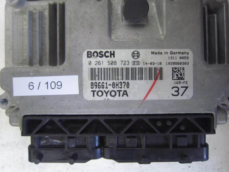 6-109 centralina motore bosch 0 261 s08 723 89661-0h370 1039s60303 1kr-fe 37  toyota aygo