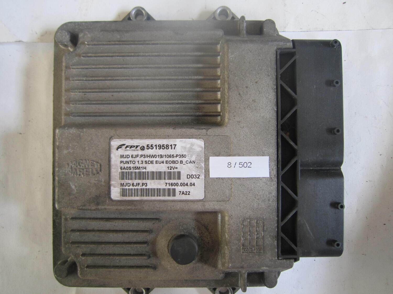 8-502 Centralina Motore Magneti Marelli 55195817 MJD 6JF.P3 MJD6JFP3 71600.004.04 HW1BM/1065-P350 ALFA ROMEO / FIAT / LANCIA Diesel PUNTO 1.3