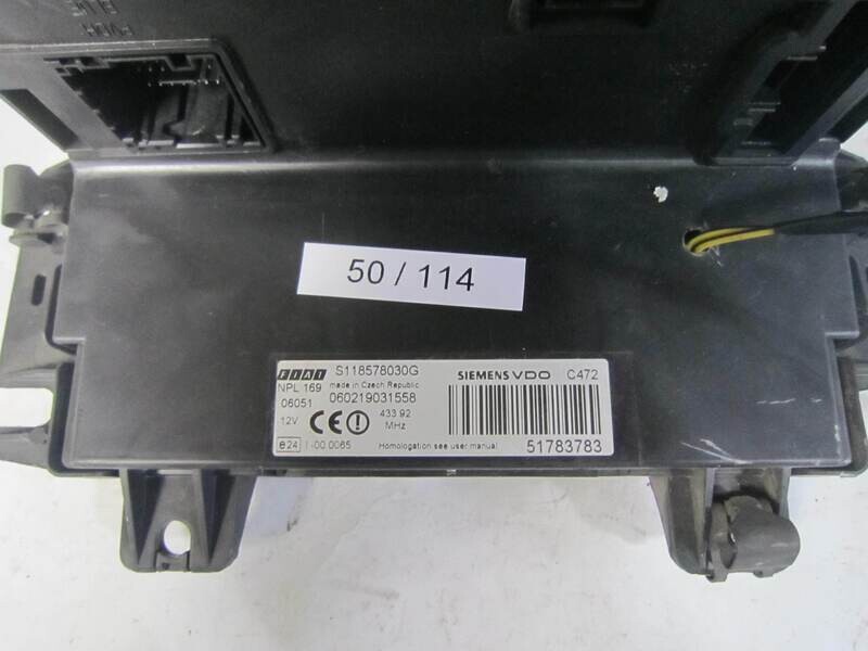 50-114 Body Computer Siemens S118578030 G S118578030G 51783783 ALFA ROMEO / FIAT / LANCIA Diesel PANDA 1.3