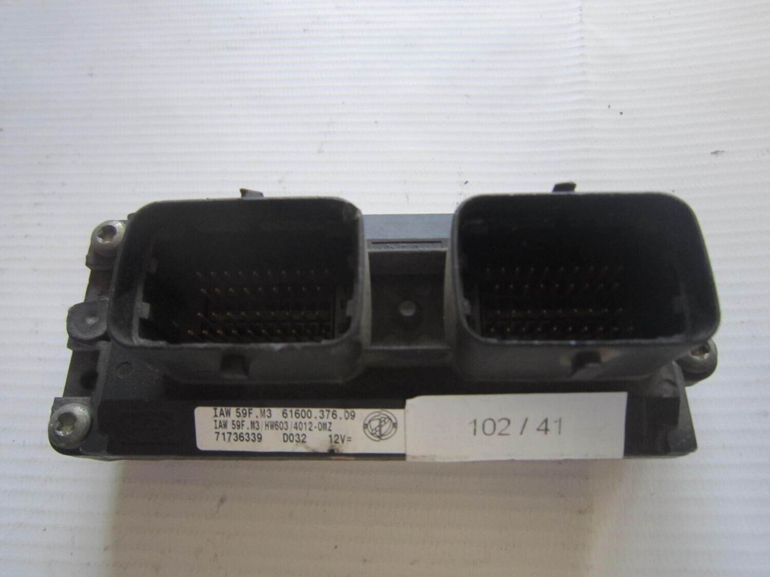 102-41 Centralina Motore Magneti Marelli 71736339 61600.376.09 6160037609 D032 IAW 59F.M3 HW603/4012-OMZ ALFA ROMEO / FIAT / LANCIA Benzina PUNTO 1.2