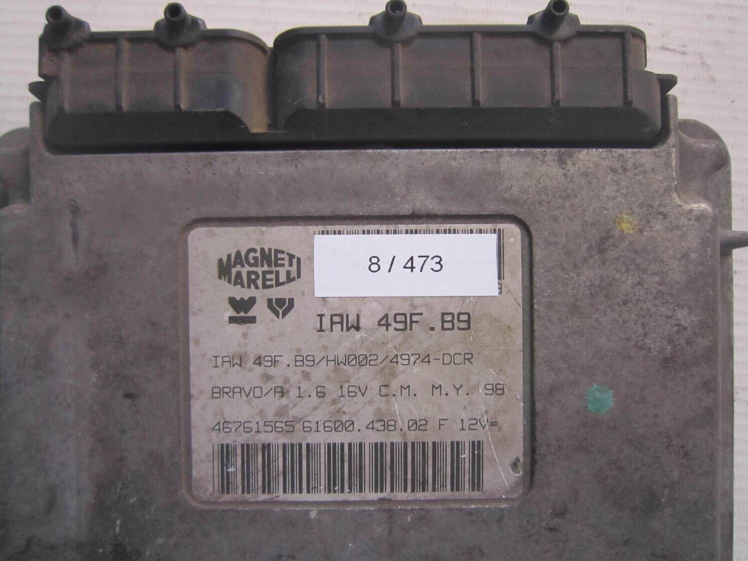 8-473 Centralina Motore Magneti Marelli 46761565 61600.438.02 6160043802 IAW 49F.B9 HW002/4974-DCR ALFA ROMEO / FIAT / LANCIA Benzina BRAVO BRAVA